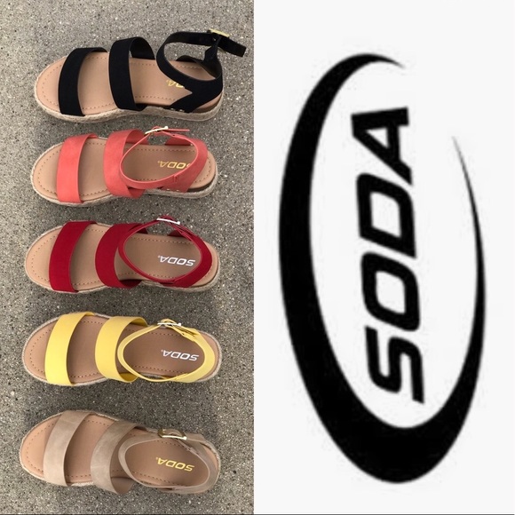 Soda Bryce Yellow Espadrille Stud Flatform Sandal - Picture 3 of 8